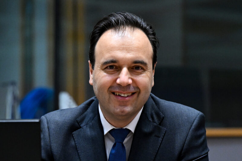 Greek Minister of Digital Governance Dimitris Papastergiou during interview in office