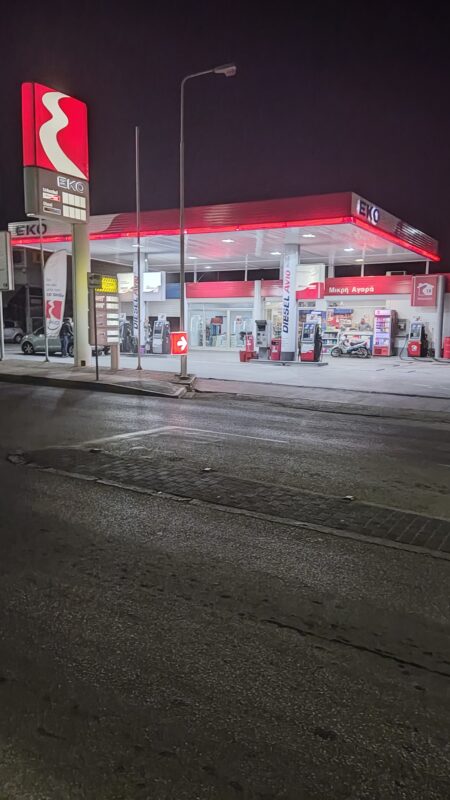 Athens gas station fuel prices above 2 euros per liter cars waiting