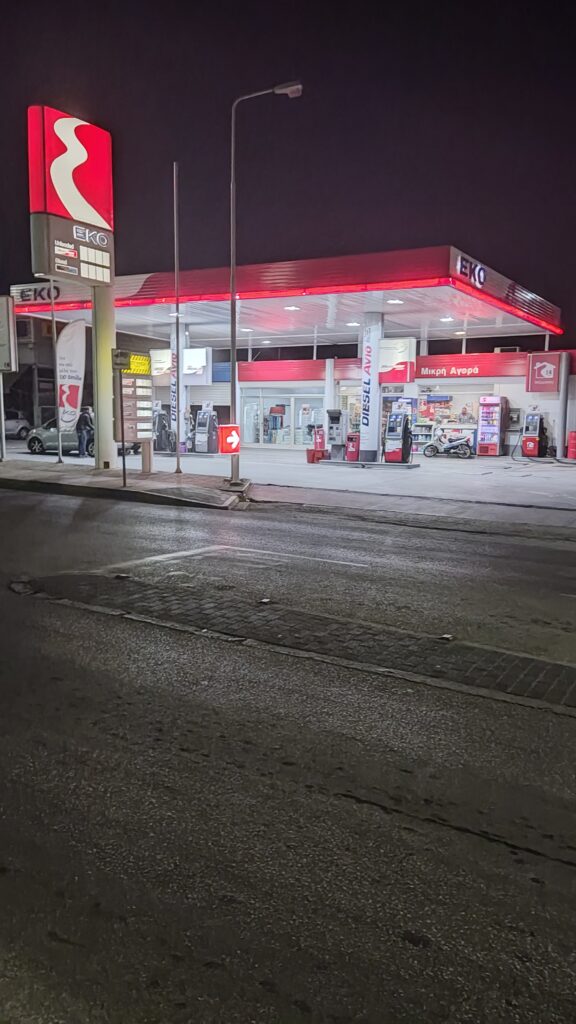 Athens gas station fuel prices above 2 euros per liter cars waiting