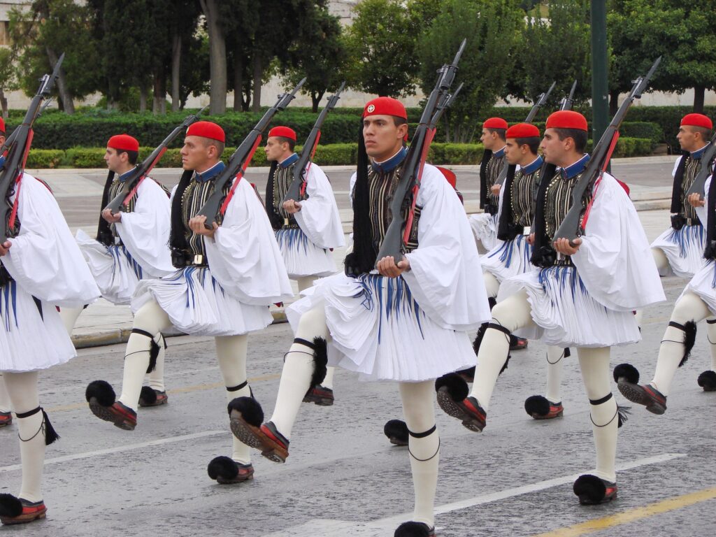 Syntagma Square Athens parade preparations traffic restrictions police barriers