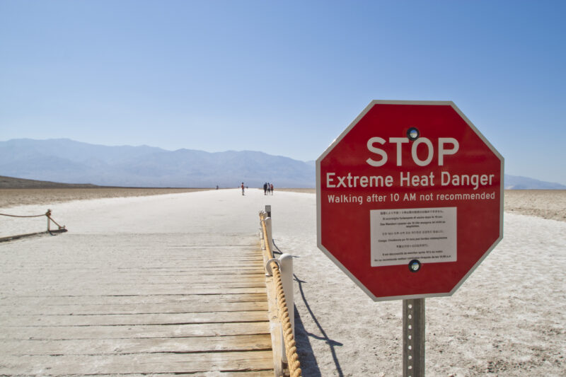 Severe heatwave in western United States with high temperatures and dry landscape