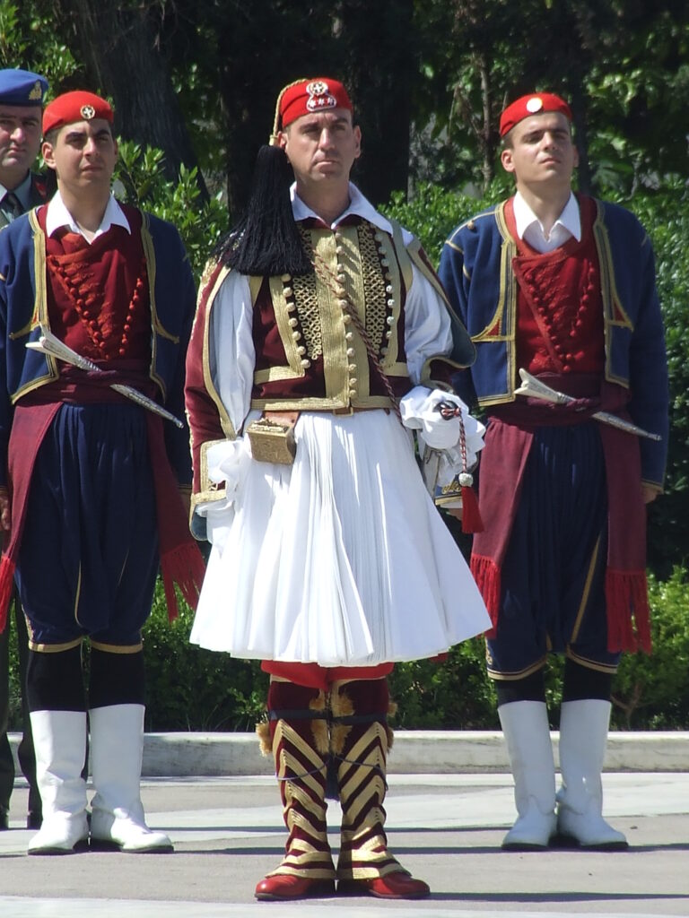 Greek Independence Day parade in Athens with soldiers and flags