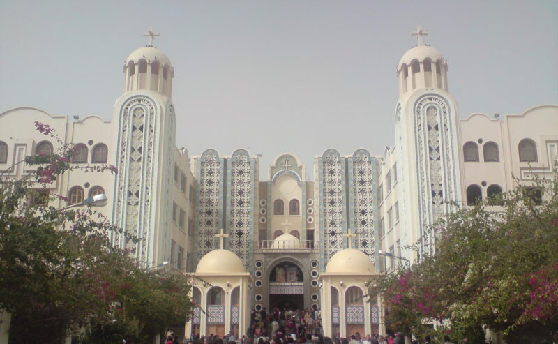 Archaeologists uncovering a well preserved ancient Coptic monastery structure in Egypt desert