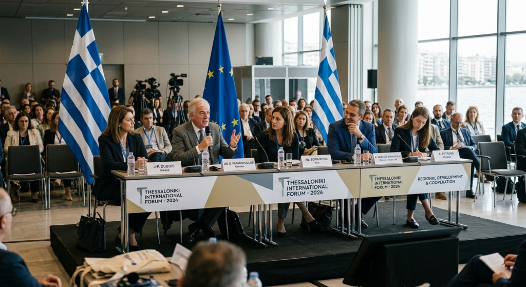 Officials discussing local government reform at conference in Thessaloniki Greece